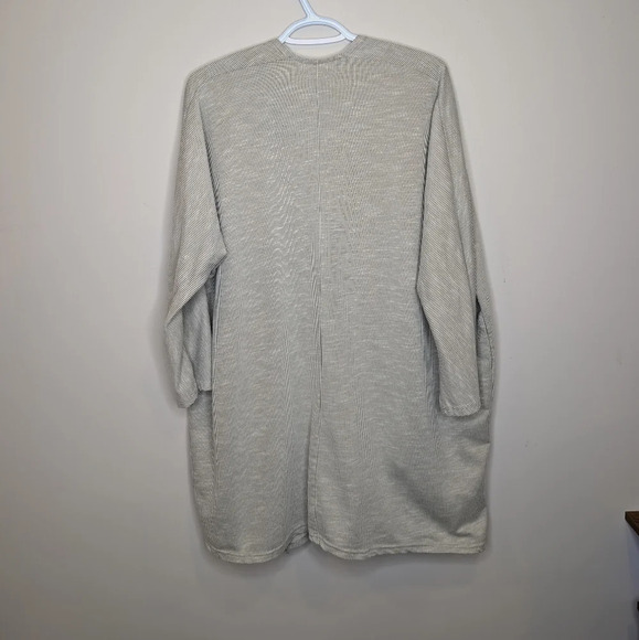 DONNI. Anthropologie Soft Ribbed Cardigan Sweater Gray Stripe One Size Fits All - Picture 2 of 10
